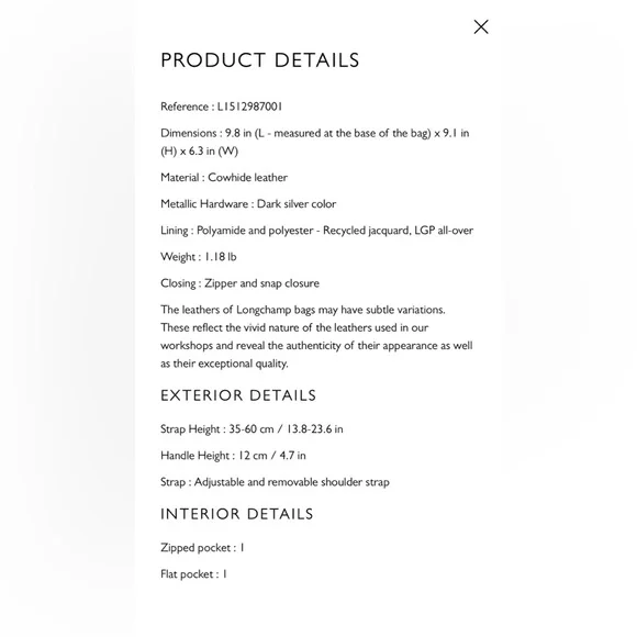 Brand New Longchamp Le Pliage Extra S Handbag black - Leather - Picture 14 of 14